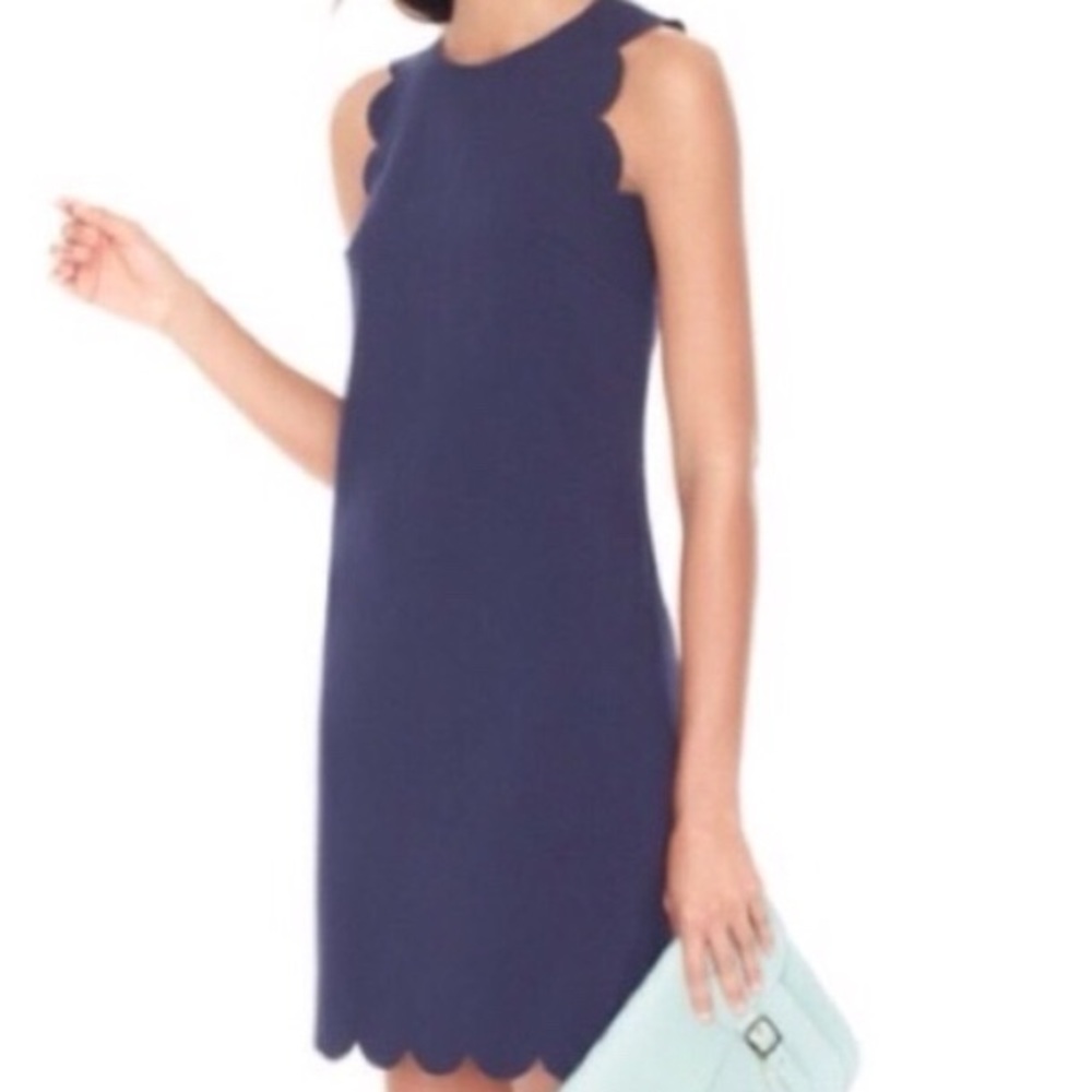 NWOT 💫 J.Crew Navy Scallop Dress